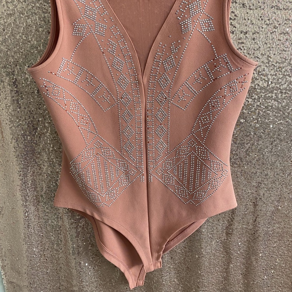 Sheer Pink Metallic BodySuit